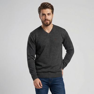 پلیور یقه هفت مردانه تریکو پاییزان مدل P700