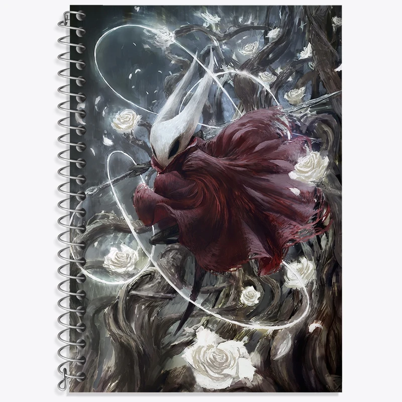 دفتر زبان 50 برگ خندالو مدل سه خط طرح بازی هالو نایت (Hollow Knight) کد 32954