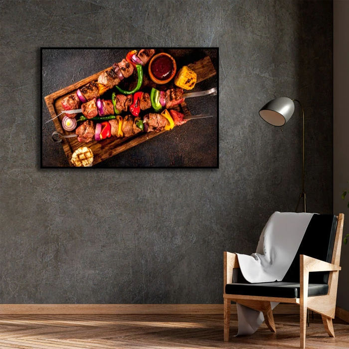 تابلو بکلیت طرح گوشت کبابی مدل B-D2332 فریم مشکی