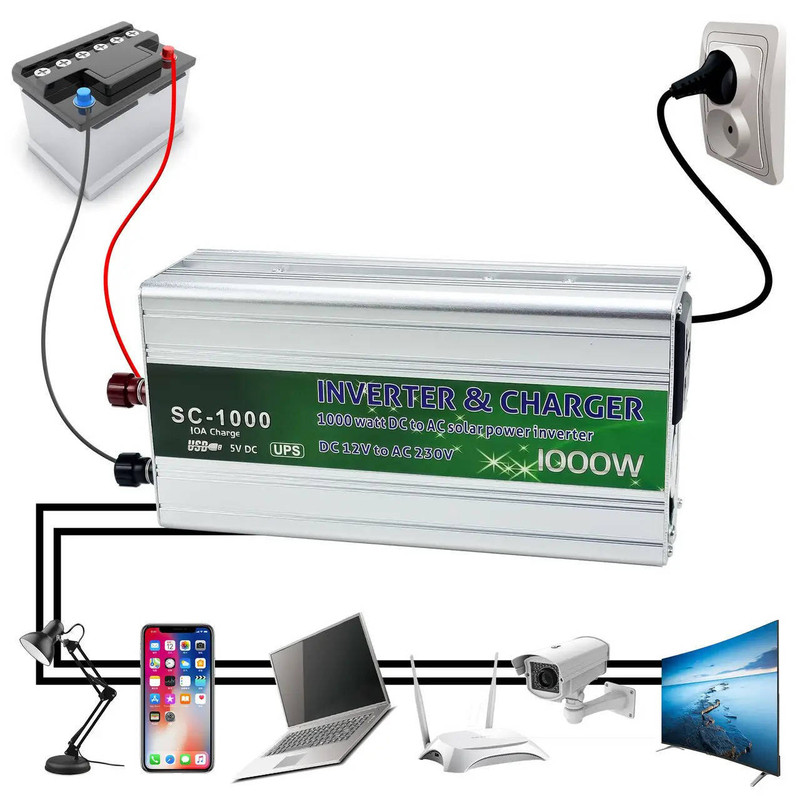 اینورتر و شارژر مدل SC-1000 ظرفیت 1000 وات