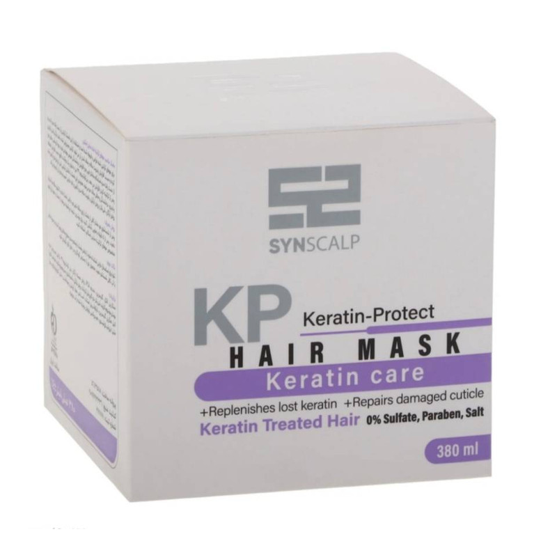 ماسک مو ساین اسکالپ مدل KP-Care مناسب موهای کراتین شده سازگار با انواع مو حجم 380 میلی لیتر مجموعه 2 عددی