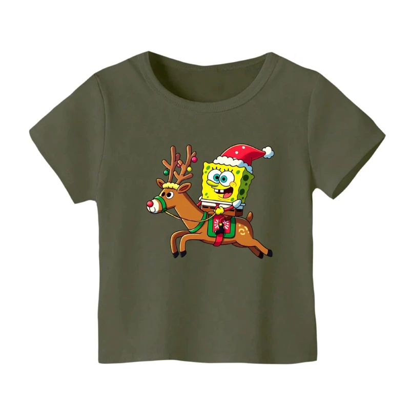 تی شرت آستین کوتاه بچگانه مدل باب اسفنجی کریسمس کد 1