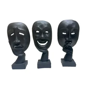مجسمه دنیا دکوری سرمد مدل ماسک مجموعه 3 عددی 