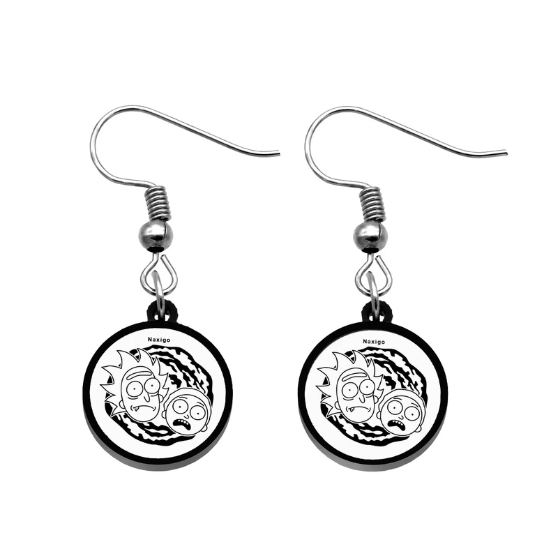 گوشواره زنانه ناکسیگو مدل شب تاب طرح ریک و مورتی کد ES7333