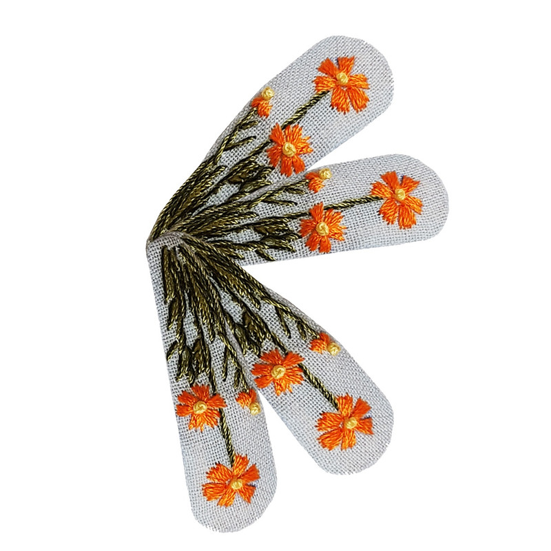 گیره مو دخترانه مدل HT - 010 تق تقی گلدوزی شده مجموعه 4 عددی