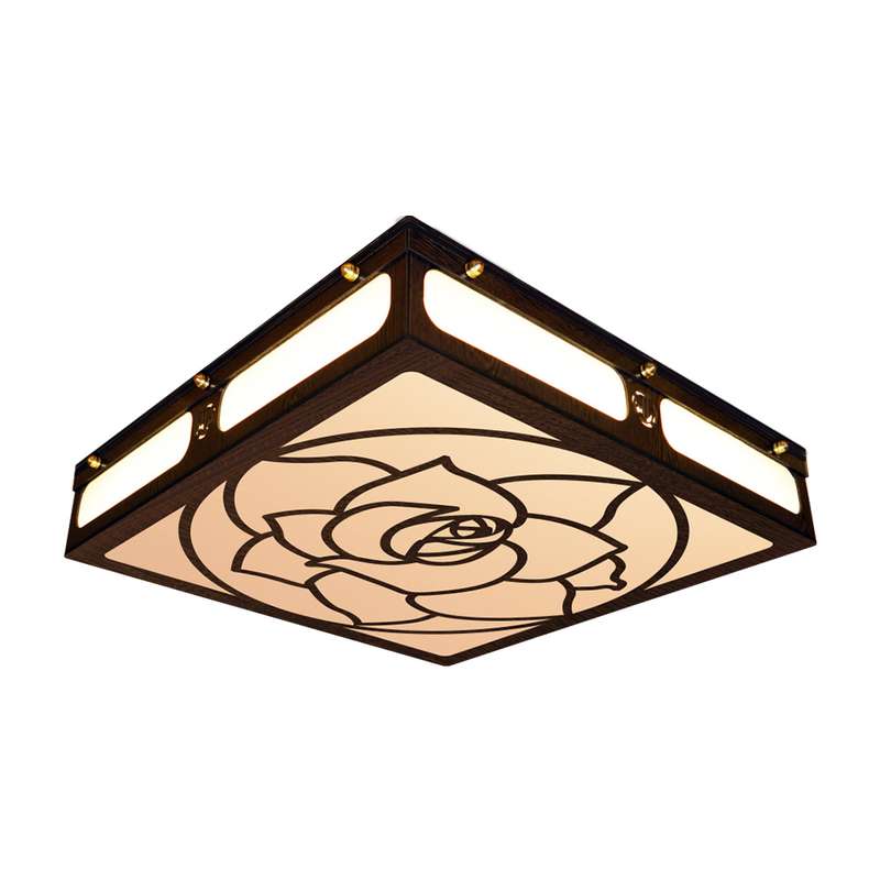 لوستر سقفی وودلایت طرح رز مربع