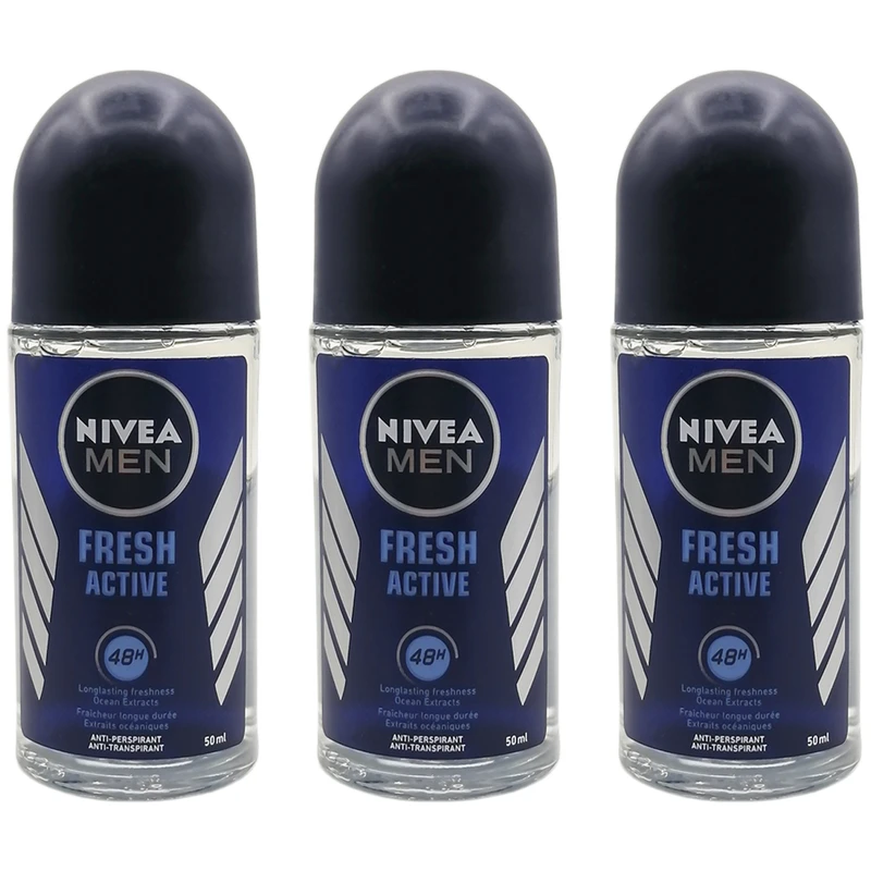 رول ضد تعریق مردانه نیوآ مدل Fresh Active حجم 50 میلی لیتر مجموعه 3 عددی