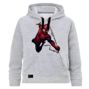  هودی پسرانه چاپیستا طرح مرد عنکبوتی کد J113 رنگ طوسی