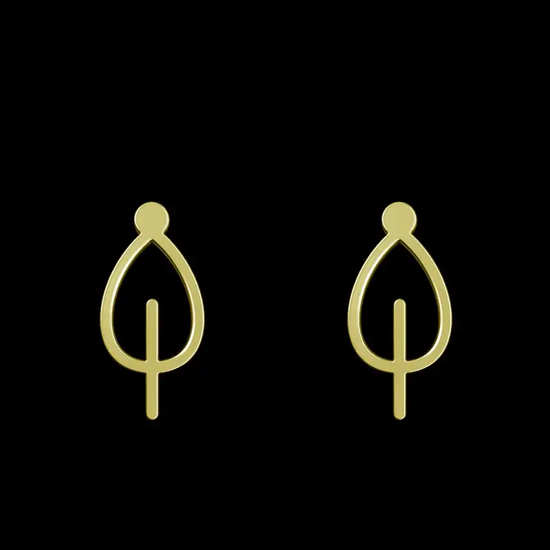 گوشواره طلا 18 عیار زنانه مدوپد مدل برگ کد GA1-16013