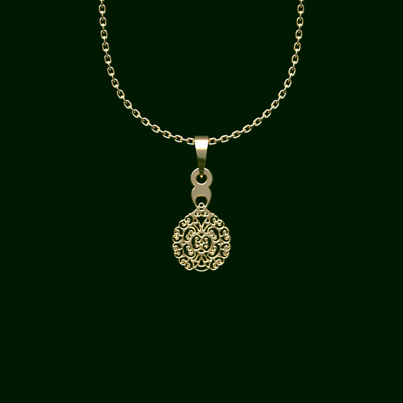 گردنبند طلا 18 عیار زنانه مدوپد مدل هندسی کد V2-1-1110