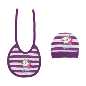 ست کلاه و پیشبند نوزادی دخترانه رویش کد 104