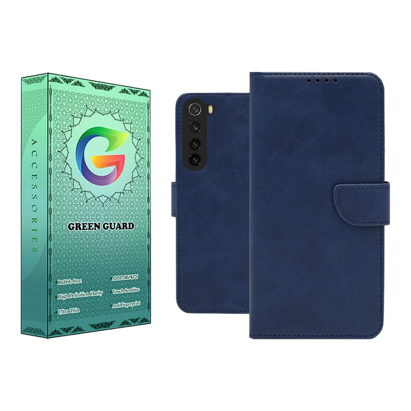 کیف کلاسوری گرین گارد مدل چرمی مگنتی کد Blue-B01 مناسب برای گوشی موبایل شیائومی Redmi Note 8