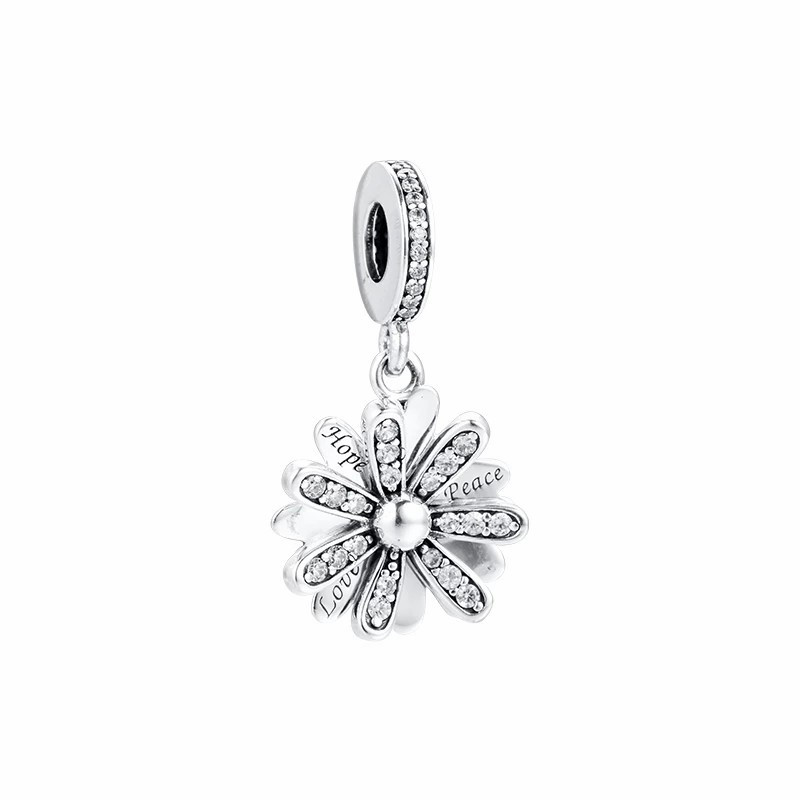 آویز دستبند و گردنبند نقره زنانه پاندورا مدل Daisy Flower