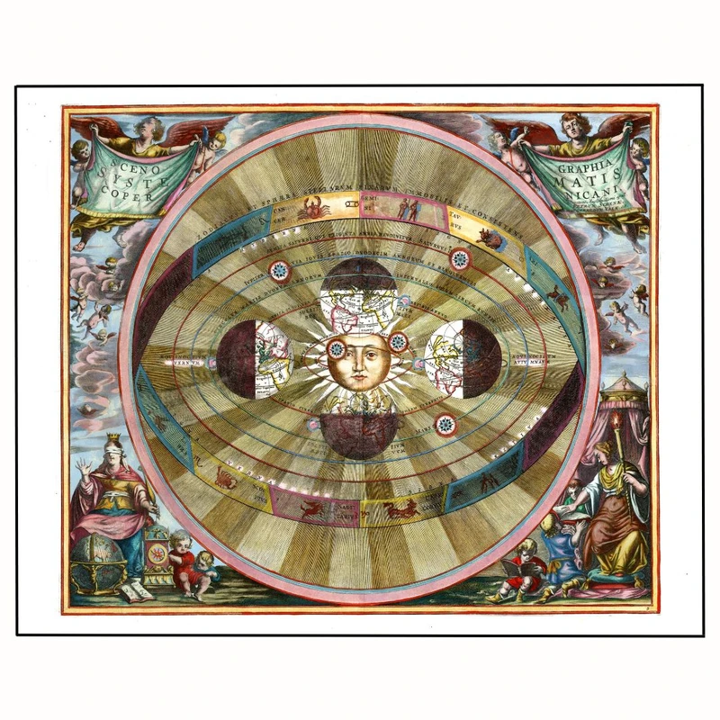 پوستر مدل نقشه آسمانی -طرح رنسانس قرون وسطی 9 