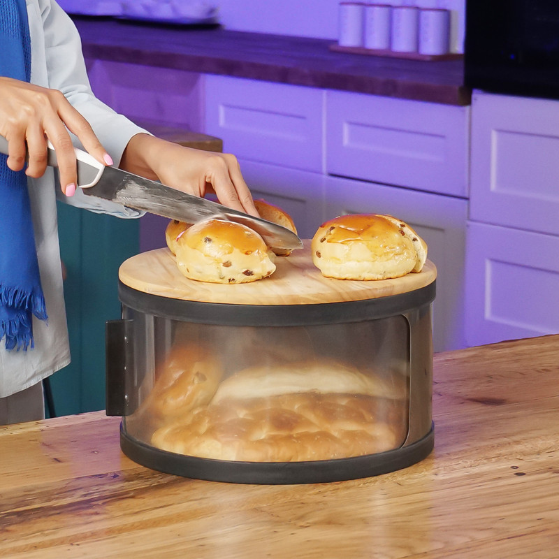 ظرف نان سام ست مدل گرد درب چوبی