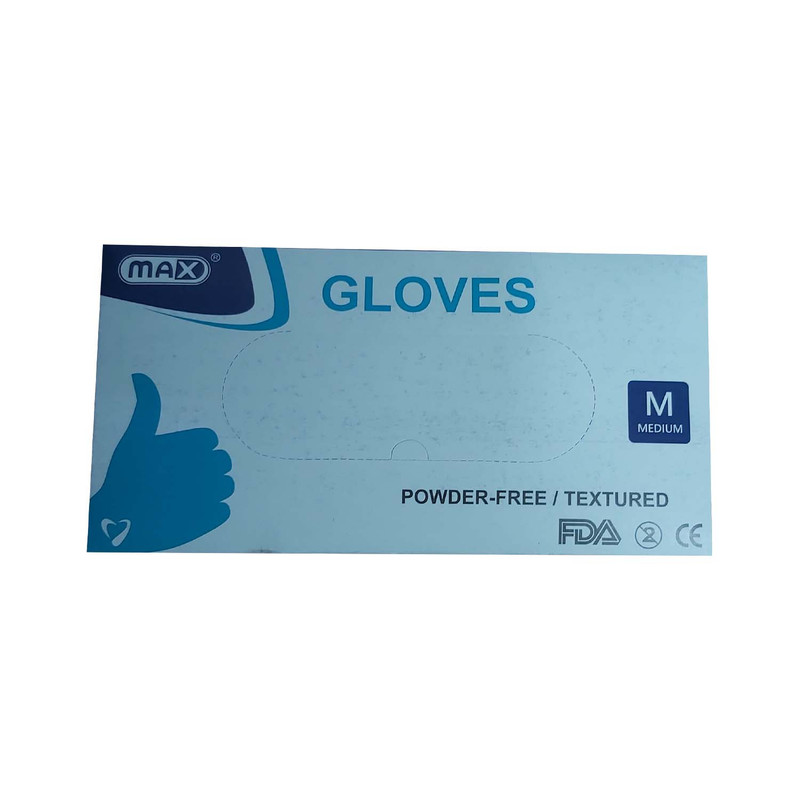دستکش لاتکس مکس مدل 001 سایز مدیوم بسته 100 عددی