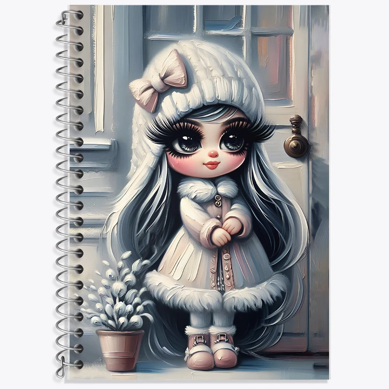 دفتر زبان 50 برگ خندالو مدل سه خط طرح دخترانه کد F7157