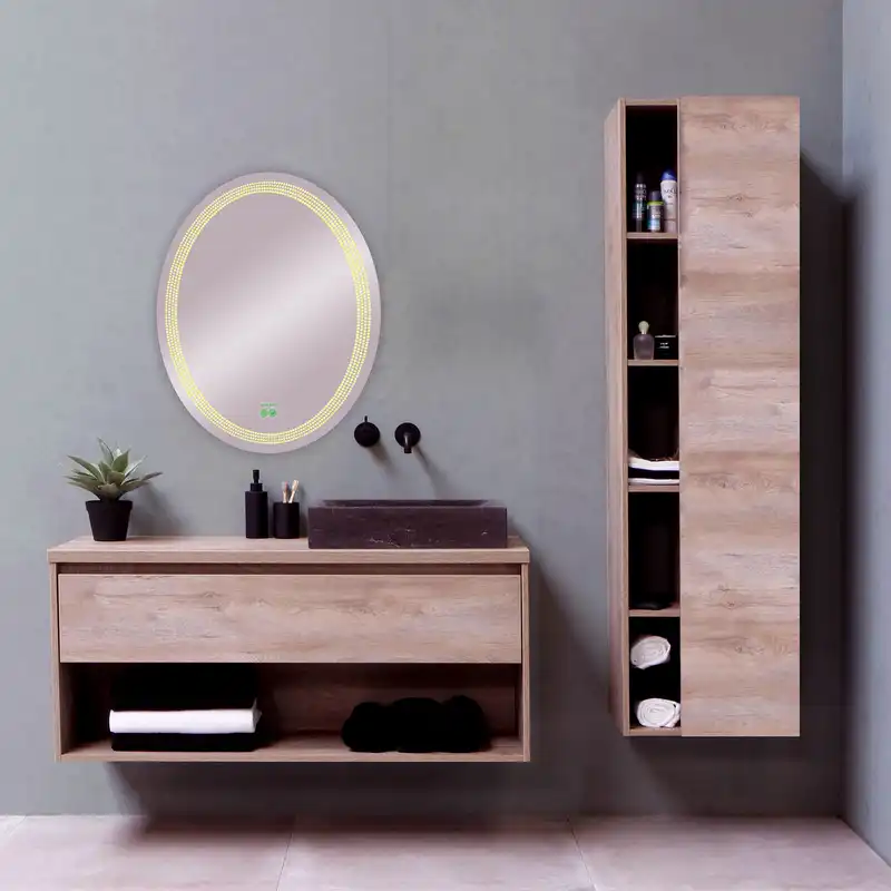 آینه سرویس بهداشتی گلسموند مدل بیضی هوشمند ضد بخار کد SLW-SM