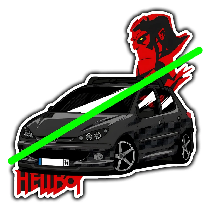 استیکر لپتاب طرح ماشین 206 بوی کد 220