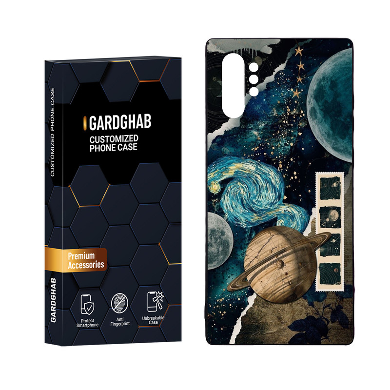 کاور گارد قاب مدل دور ژله ای پشت گلس هنری مناسب برای گوشی موبایل سامسونگ Galaxy Note 10 Plus