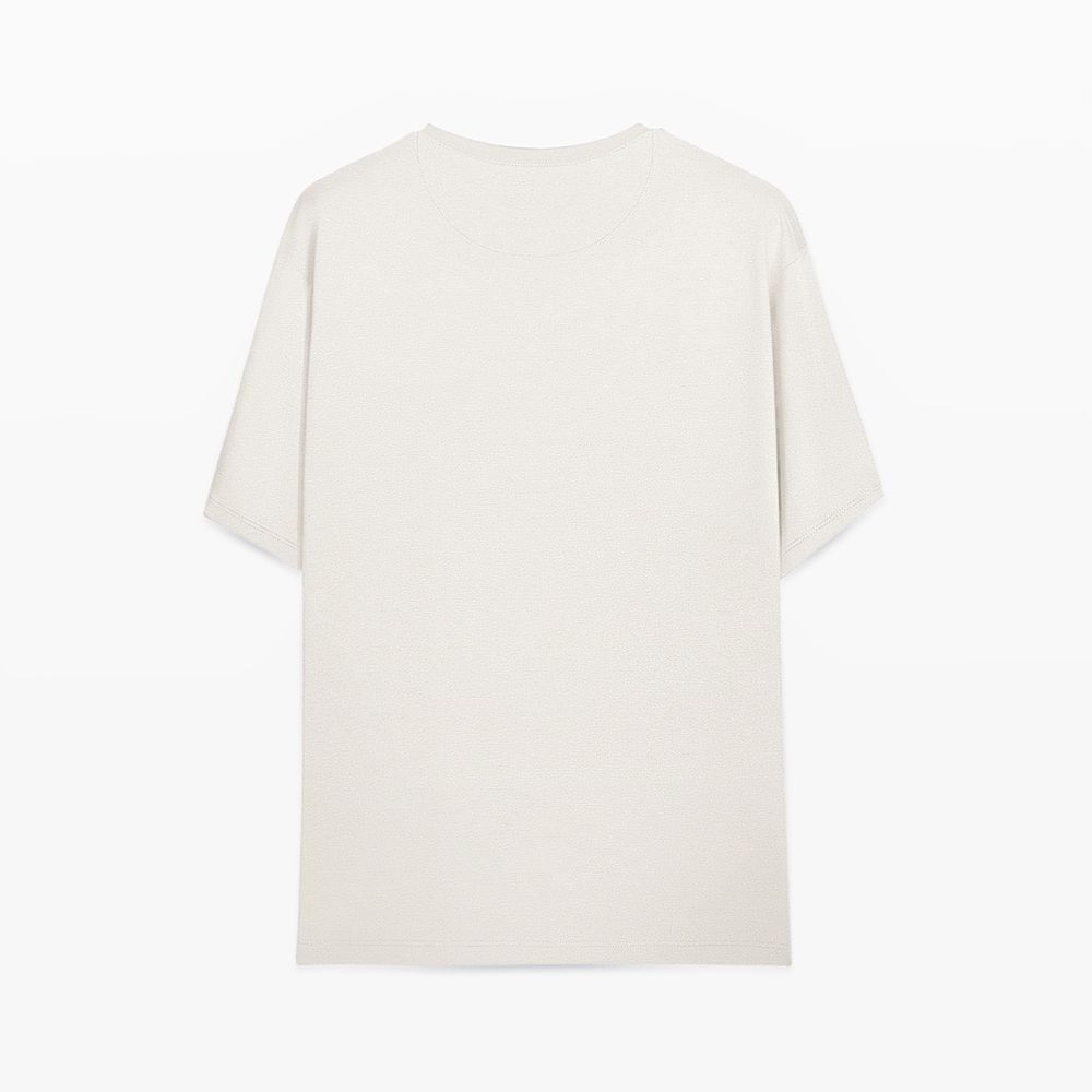 تی شرت اورسایز مردانه گری مدل OVR رنگ سفید -  - 2