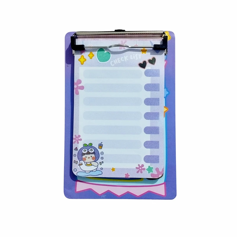 تخته‌شاسی مدل چک لیست طرح پروجامپ سایز A5  به همراه کاغذ یادداشت