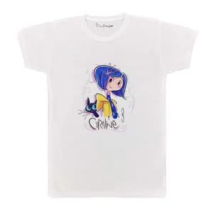 تی شرت بچگانه پرمانه طرح کورالین کد pmt.4797