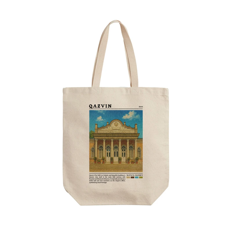 ساک خرید ترمه طراحان ایده مدل عمارت شهرداری قزوین کد map0855 - L