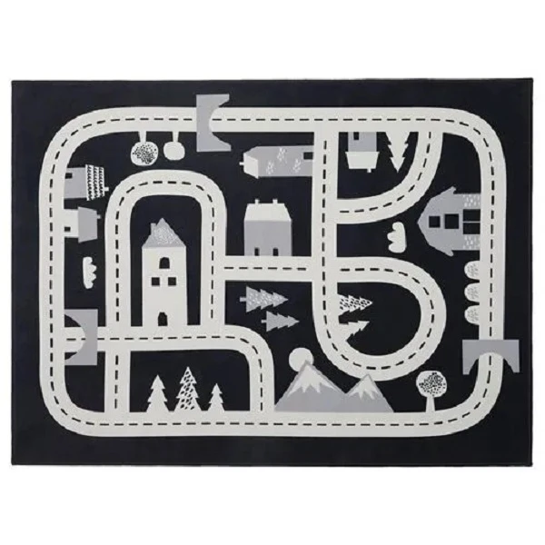 فرش ماشینی 1000 شانه ایکیا زمینه سفید حاشیه مشکی مدل MARKKRYPARE