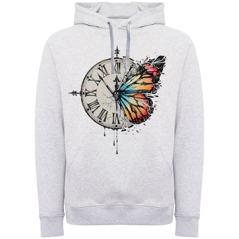 هودی زنانه طرح ساعت و پروانه