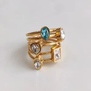 انگشتر زنانه مدل انگشتر 5 نگین