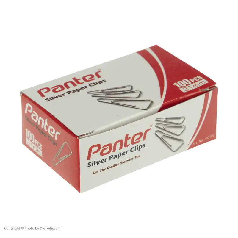 گیره کاغذ پنتر مدل ساده سایز 31 میلی متر - بسته 100 عددی