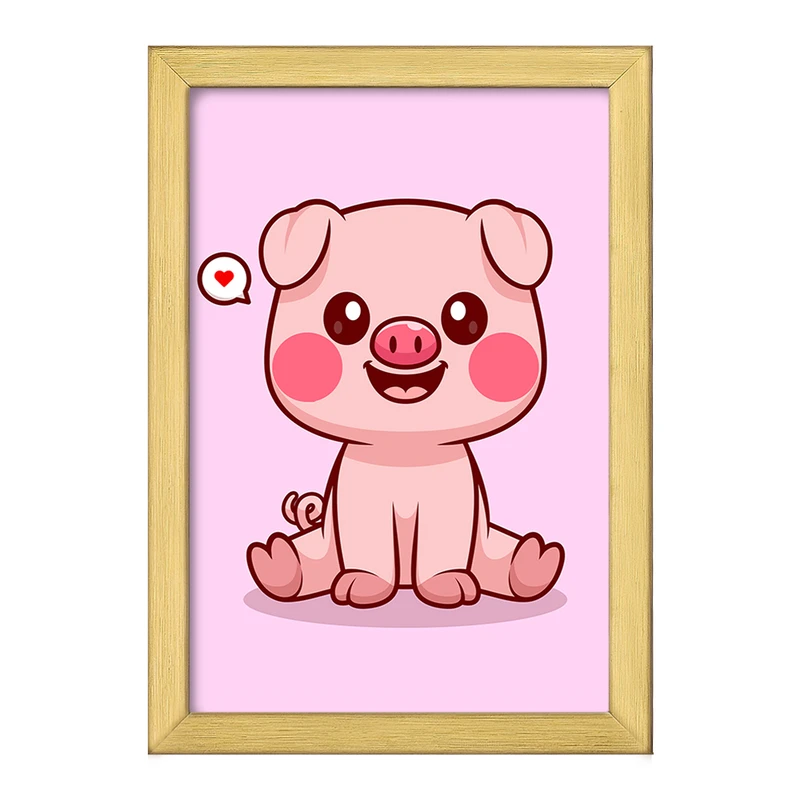 تابلو خندالو طرح حیوانات بامزه خوک کد 29719