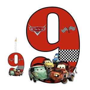 استند تولد مدل عدد 9 طرح ماشین ها به همراه شمع