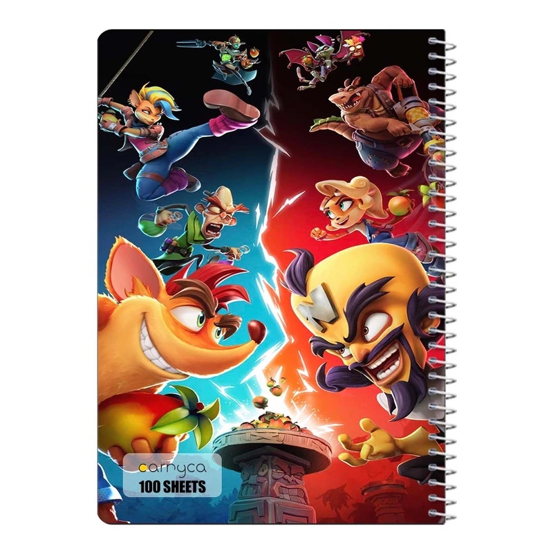 دفتر مشق 100 برگ سیمی کارنیکا طرح کرش بندیکوت Crash Bandicoot کد 47076