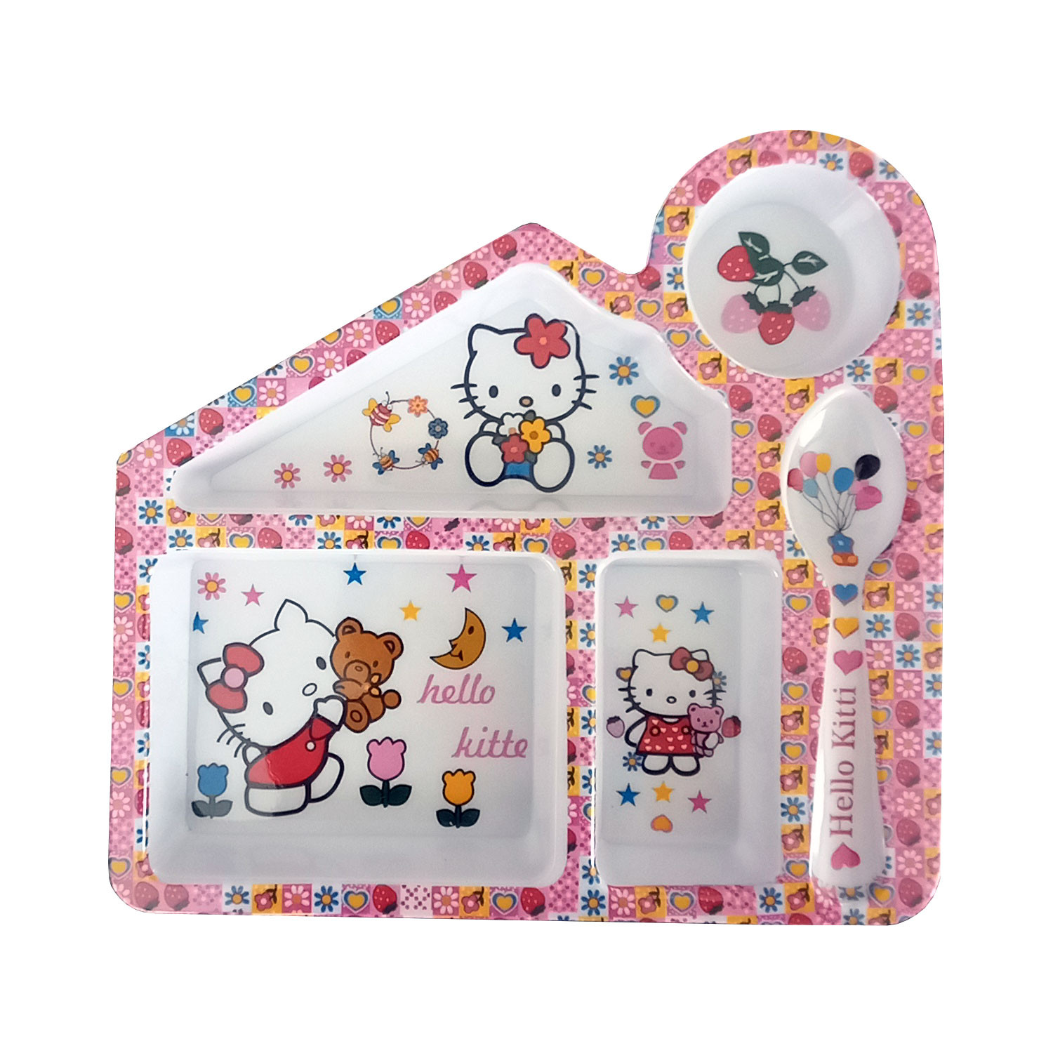 بشقاب کودک طرح کلبه کیتی کد 95