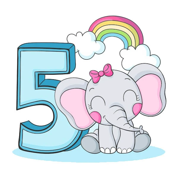 استند تولد طرح فیل عدد پنج 5 کد 87