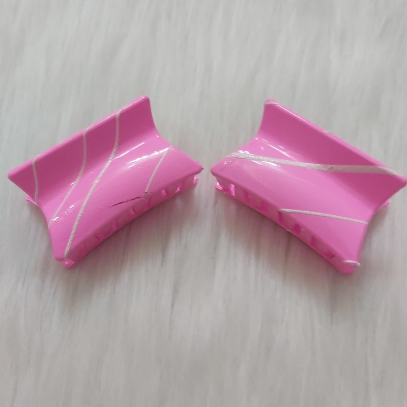 کلیپس مو زنانه مدل کتابی طرح خطی رگه ای کد clp452 بسته 2 عددی