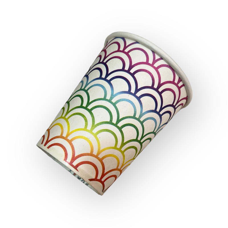 لیوان یکبار مصرف کاغذی مدل رنگین کمان بسته 50 عددی