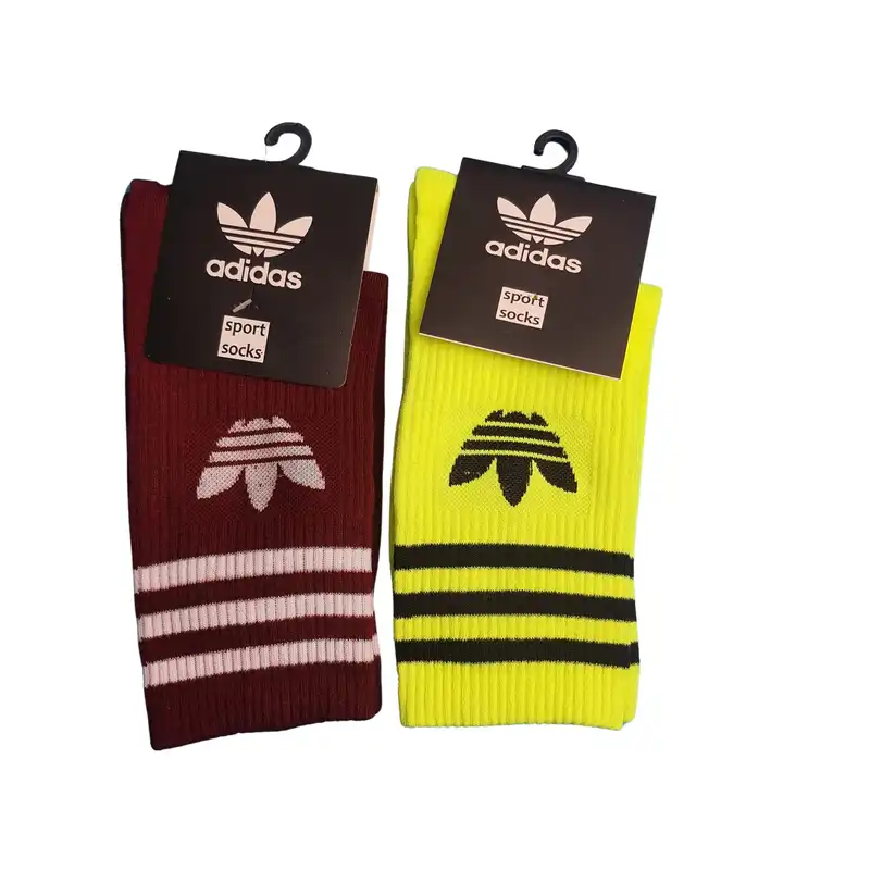 جوراب ورزشی ساق بلند زنانه مدل کش انگلیسی کد NP6010 مجموعه 2 عددی