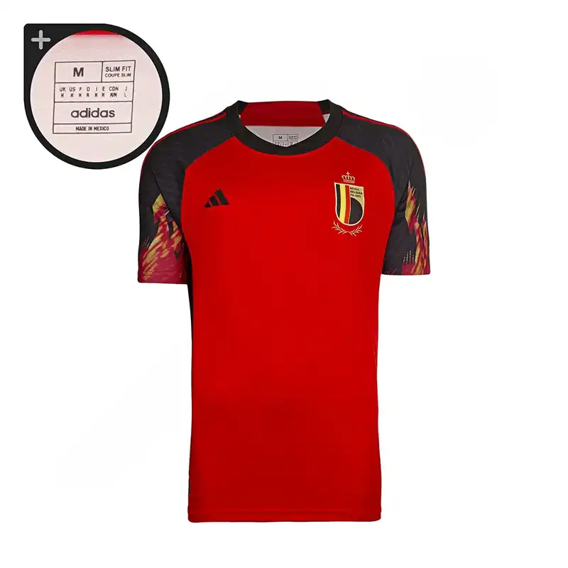 ست تی شرت و شلوارک ورزشی مردانه مدل فوتبال اول بلژیک NK-7004