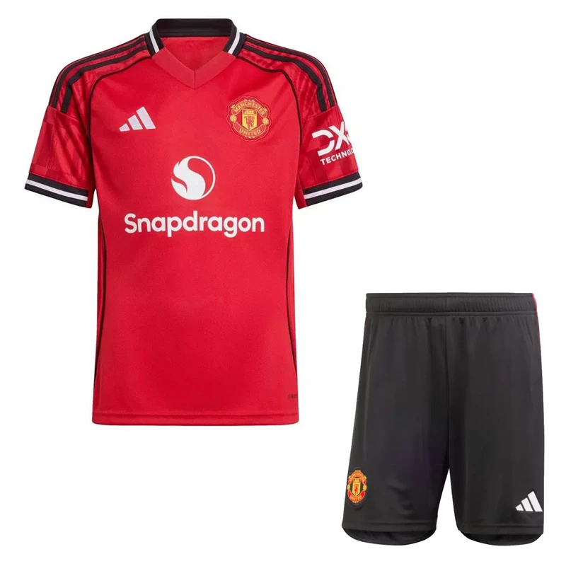 ست تی‌شرت آستین کوتاه و شلوارک ورزشی مردانه مدل منچستر یونایتد کد Home 2026 رنگ قرمز