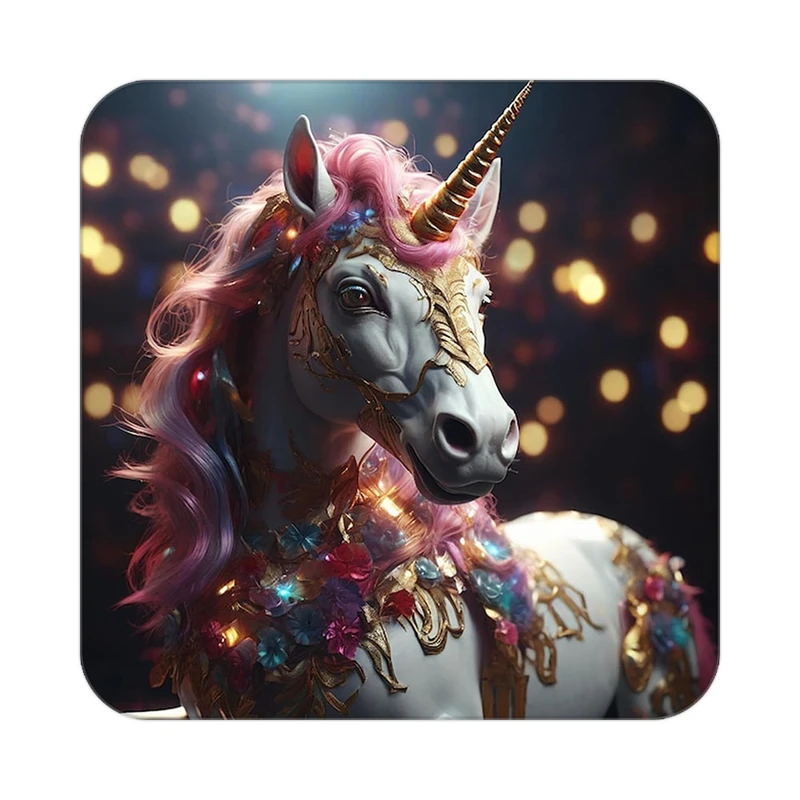 زیر لیوانی کاکتی طرح اسب تک شاخ و یونیکورن مدل mp33136