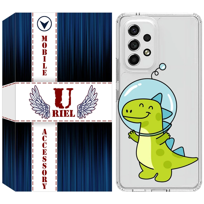 کاور یوریل مدل Clear کد 62 طرح دایناسور فضانورد مناسب برای گوشی موبایل سامسونگ Galaxy A23 4G