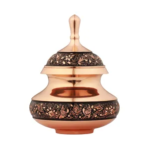 قندان مسی مدل الماس تراش کد 25