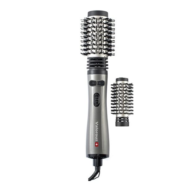 سشوار برس‌دار چرخشی حرفه‌ای والوروس مدل VL-507، موتور AC با توان مصرفی 1200 وات، دارای قابلیت تعویض سری، طراحی ارگونومیک، دارای سری قابل تعویض، با حالت صاف‌کننده، حجم‌دهنده و فرکننده، تنظیم حرارت 2 حالته و کنترل سرعت 2 حالته، به همراه 2 سری برس‌دار -  - 1