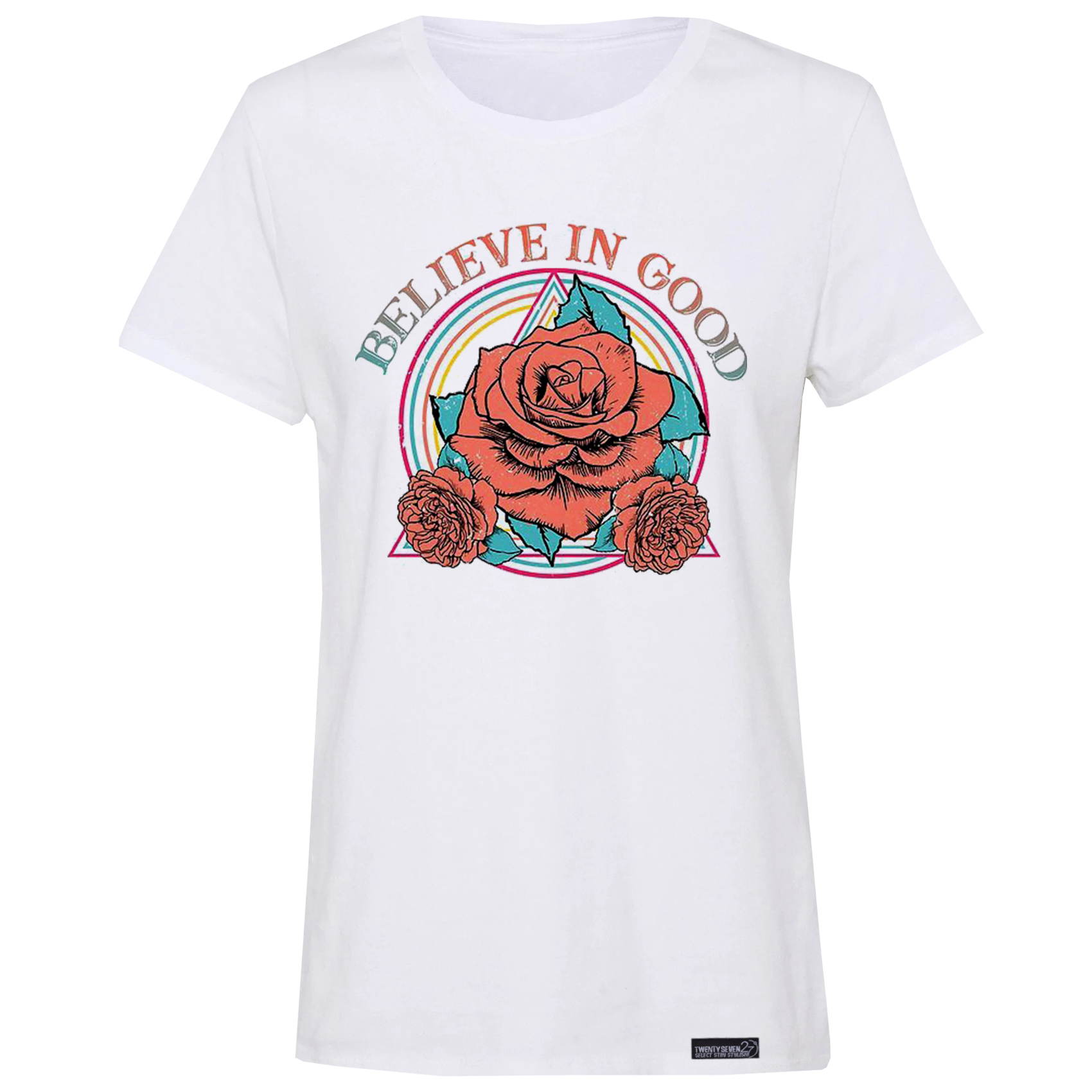تی شرت آستین کوتاه زنانه 27 مدل  BELIEVE IN GOOD کد WN1092