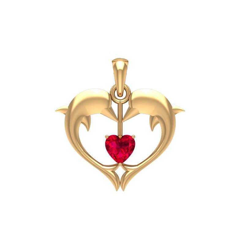 آویز گردنبند طلا 18 عیار زنانه قیراط طرح قلب کد GH1841