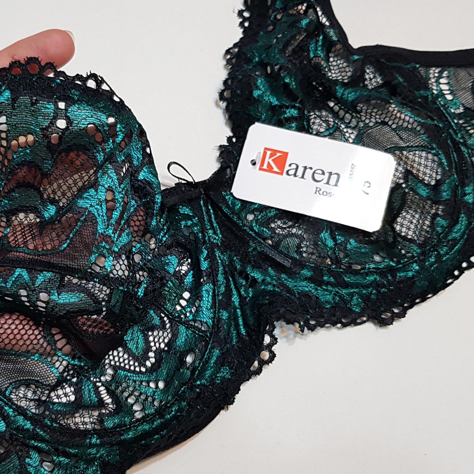 ست شورت و سوتین زنانه کارنا رز مدل فنردار گیپور گلدار کد 4874-2038-3 رنگ سبز -  - 7