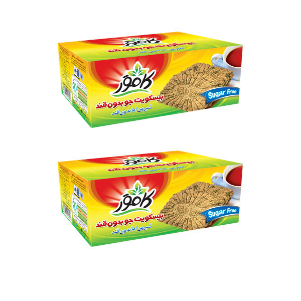بیسکویت جو بدون قند کامور - مقدار 360 گرم بسته 2 عددی